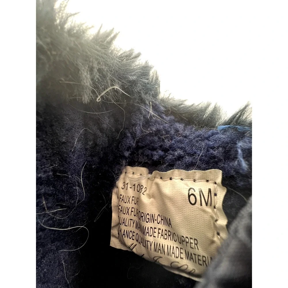 Easy Dry by Easy Street Navy Blue Frosty Waterproof Faux Fur Zipper Boots Size 6